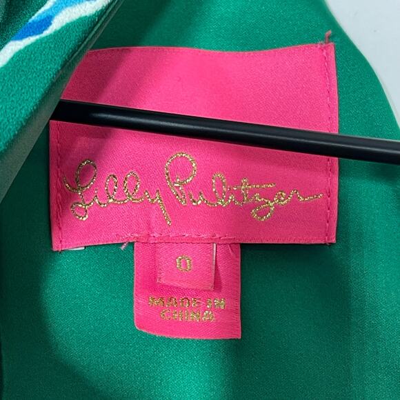 Lilly Pulitzer On The Prowl Engineered Romper Women's Size 0 Emerald Green Isle - Picture 9 of 11